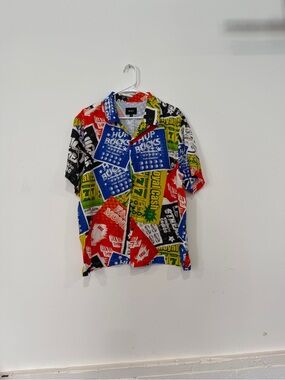 HUF Multicolor Graphic Short Sleeve Shirt - Bold Patchwork Print